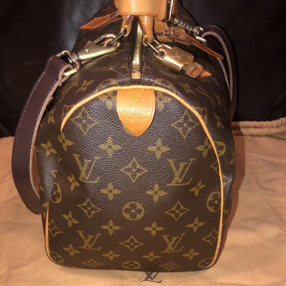 LOUIS VUITTON Speedy 30 LV Monogram Boston Duffle Travel Bag LV30 Dust Bag